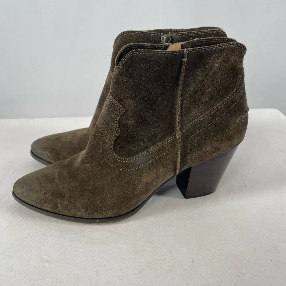 Frye Renee Seam Suede Short‎ Boot in Brown Size 10